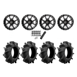 Assassinator Mud Tires 28x10-14 on Frontline 556 Black Wheels
