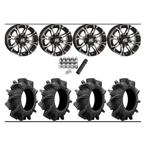 Assassinator Mud Tires 28x8-14 on HL3 Machined Wheels Assassinator Mud Tires 28x8-14 on HL3 Machined Wheels