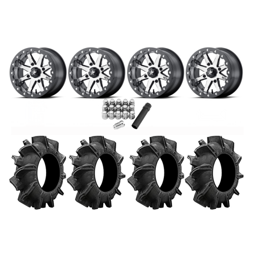 Assassinator Mud Tires 29.5x8-14 on MSA M21 Lok Beadlock Wheels Assassinator Mud Tires 29.5x8-14 on MSA M21 Lok Beadlock Wheels