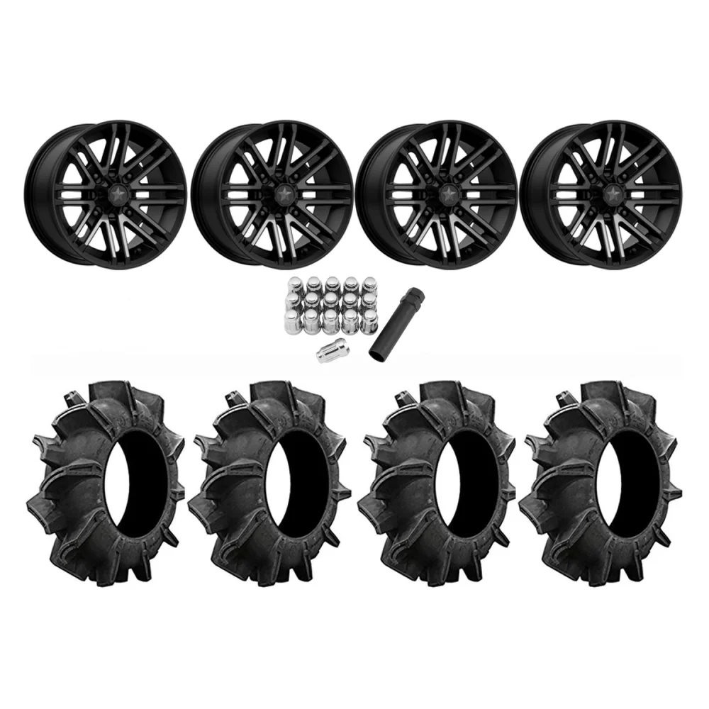 Assassinator Mud Tires 29.5x8-14 on MSA M40 Rogue Wheels, complete kit