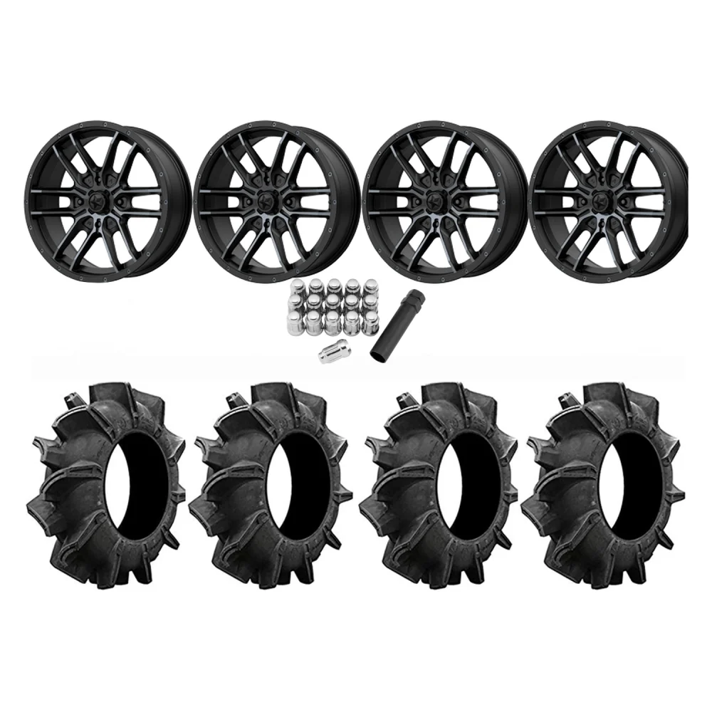 Assassinator Mud Tires 28x8-14 on MSA M43 Fang Wheels, complete kit