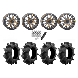 Assassinator Mud Tires 32x8-14 on SB-4 Bronze Beadlock Wheels