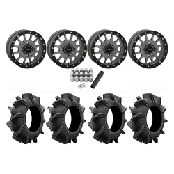 Assassinator Mud Tires 34x8-14 on SB-5 Gunmetal Beadlock Wheels