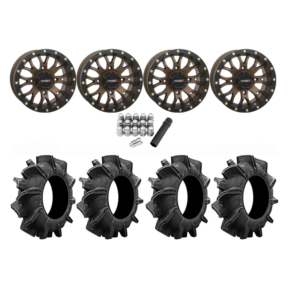 Assassinator Mud Tires 34x8-14 on ST-3 Bronze Wheels, complete kit