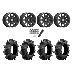 Assassinator Mud Tires 28x10-14 on V02 Satin Black Wheels Assassinator Mud Tires 28x10-14 on V02 Satin Black Wheels