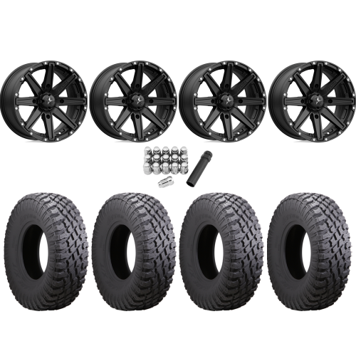 Atturo Trail Blade X/T 35x10-15 (8ply) Radial Tires on MSA M33 Clutch Satin Black Wheels
