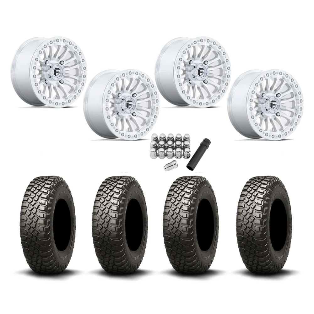 BFGoodrich Mud-Terrain KM3 32x10-15 Tires on Fuel Rincon Machined Beadlock Wheels, complete kit