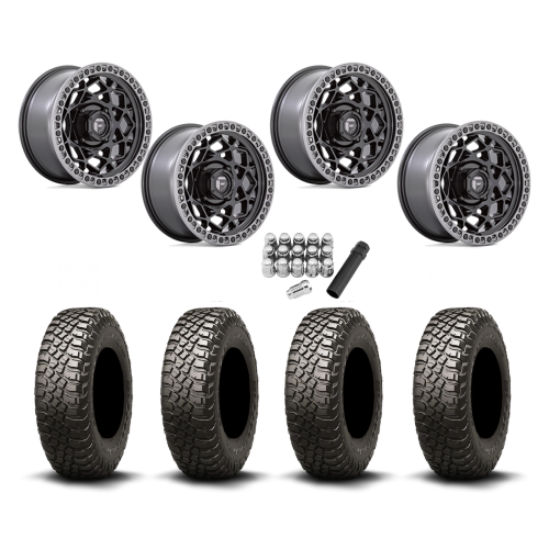 BFGoodrich Mud-Terrain KM3 30x10-15 (8ply) Radial Tires on Fuel Unit Matte Black Wheels