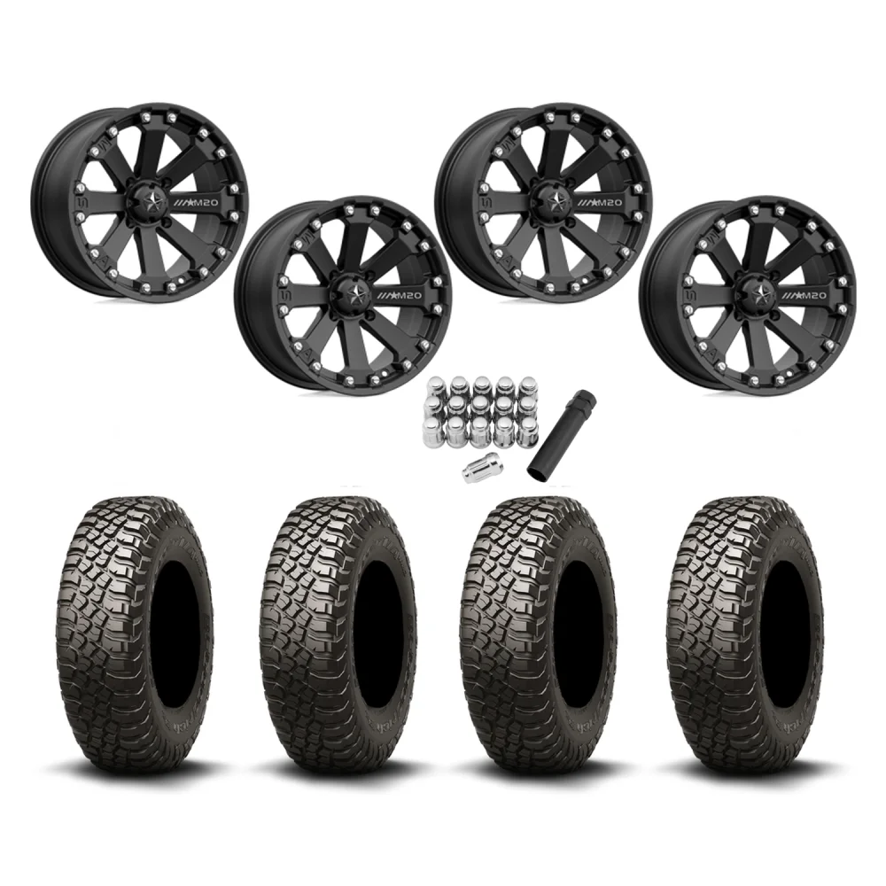 BFGoodrich Mud-Terrain KM3 32x10-14 Tires on MSA M20 Kore Wheels, complete kit