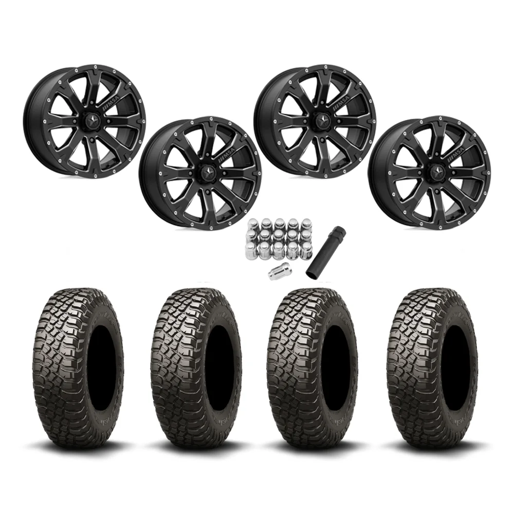 BFGoodrich Mud-Terrain KM3 30x10-14 Tires on MSA M42 Bounty Wheels, complete kit