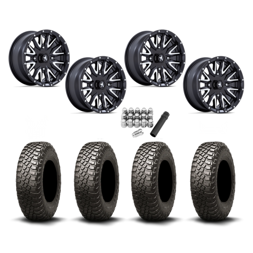 BFGoodrich Mud-Terrain KM3 28x10-14 Tires on MSA M49 Creed Matte Black & Machined Wheels