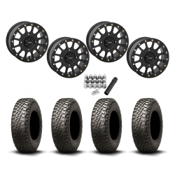 BFGoodrich Mud-Terrain KM3 32x10-14 Tires on SB-5 Matte Black Beadlock Wheels