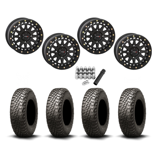 BFGoodrich Mud-Terrain KM3 30x10-15 (8ply) Radial Tires on SB-6 Matte Black Beadlock Wheels