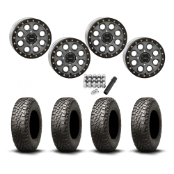 BFGoodrich Mud-Terrain KM3 32x10-14 Tires on SB-7 Matte Titanium Beadlock Wheels