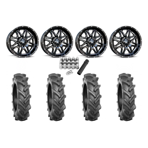 BKT AT 171 28x9-14 Tires on MSA M26 Vibe Milled Wheels