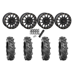 BKT AT 171 28x9-14 Tires on SB-5 Matte Black Beadlock Wheels