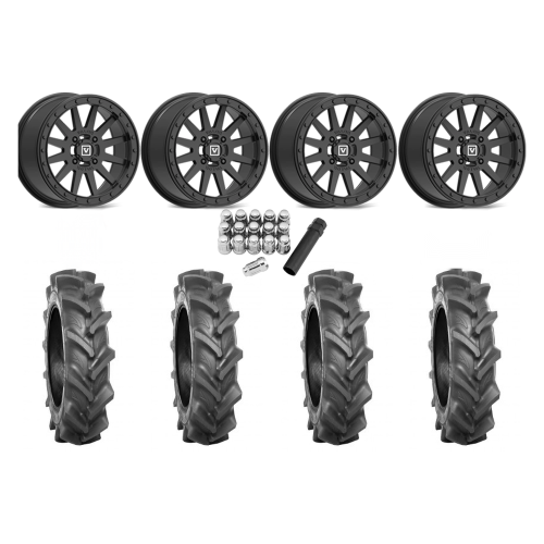 BKT AT 171 30x9-14 Tires on V05 Satin Black Beadlock Wheels