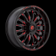 BKT AT 171 35x10-18 Tires on Fuel Arc Gloss Black Milled Red Wheels BKT AT 171 35x10-18 Tires on Fuel Arc Gloss Black Milled Red Wheels