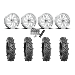 BKT AT 171 38x10-20 Tires on Fuel Kompressor Polished Wheels