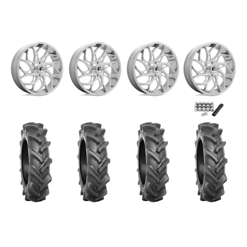 BKT AT 171 40x10-22 Tires on Fuel Runner Polished Wheels