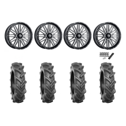 BKT AT 171 38x10-20 Tires on ITP Momentum Gloss Black Milled Wheels