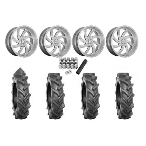 BKT AT 171 33x8-18 Tires on MSA M36 Switch Brushed Titanium Wheels BKT AT 171 33x8-18 Tires on MSA M36 Switch Brushed Titanium Wheels