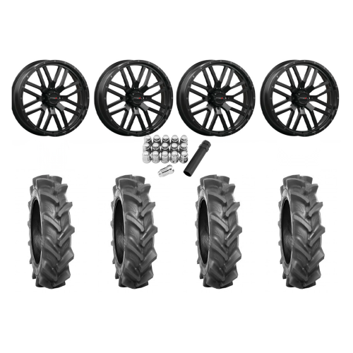 BKT AT 171 40x9-24 Tires on ST-3 Matte Black Wheels