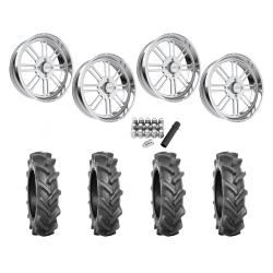 BKT AT 171 37x9-22 Tires on JTX Forged Bayonet Polished Wheels