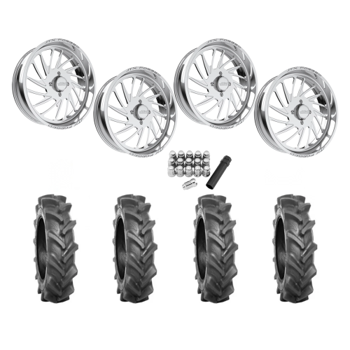 BKT AT 171 37x9-22 Tires on JTX Forged Centerfire Polished Wheels