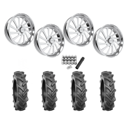 BKT AT 171 37x9-22 Tires on JTX Forged Cycle Polished Wheels