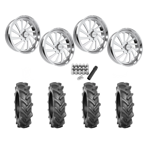 BKT AT 171 37x9-22 Tires on JTX Forged Cycle Polished Wheels