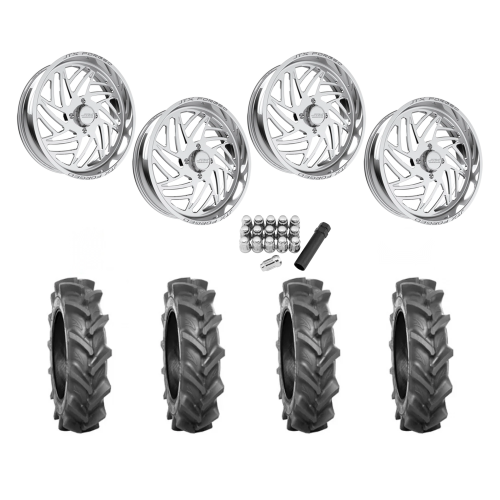 BKT AT 171 37x9-22 Tires on JTX Forged Dao Polished Wheels