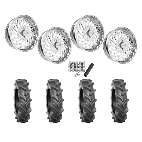 BKT AT 171 37x9-22 Tires on JTX Forged Empire Polished Wheels