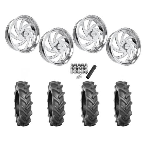 BKT AT 171 37x9-22 Tires on JTX Forged Orbit Polished Wheels