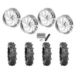 BKT AT 171 37x9-22 Tires on JTX Forged Sawback Polished Wheels