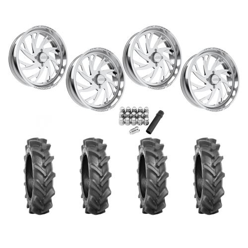 BKT AT 171 37x9-22 Tires on JTX Forged Sawback Polished Wheels