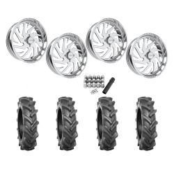 BKT AT 171 37x9-22 Tires on JTX Forged Splinter Polished Wheels