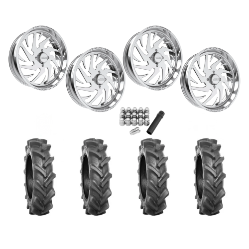 BKT AT 171 37x9-22 Tires on JTX Forged Splinter Polished Wheels