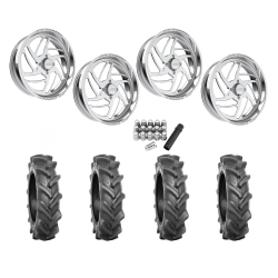 BKT AT 171 37x9-22 Tires on JTX Forged Turbo Polished Wheels