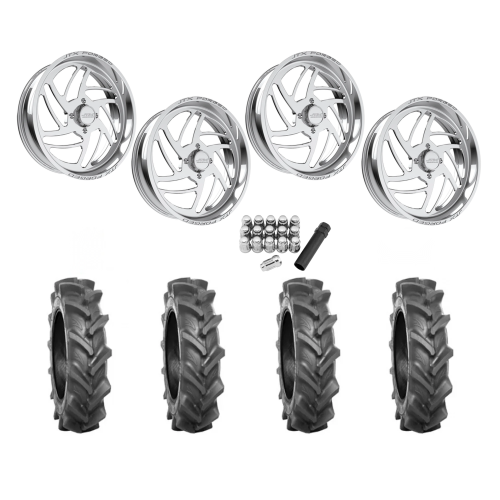 BKT AT 171 37x9-22 Tires on JTX Forged Turbo Polished Wheels