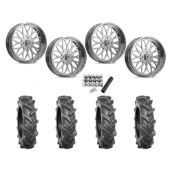 BKT AT 171 35x9-22 Tires on KG1 Forged KU022 Galactic Polished Wheels