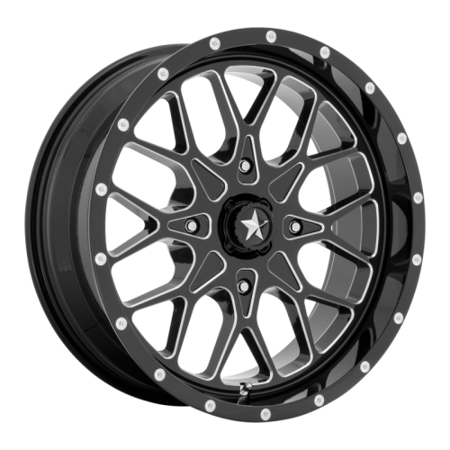MSA M45 Portal Black & Machined 14x7 Wheel/Rim MSA M45 Portal Black & Machined 14x7 Wheel/Rim