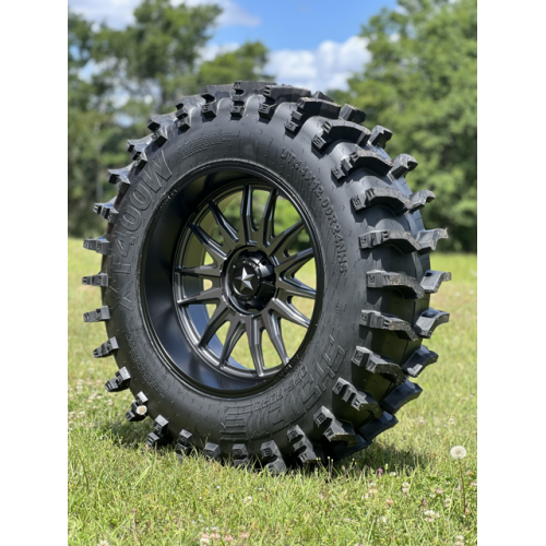 System 3 XT400W 44x12-24 Tires on MSA M55 Commander Matte Gunmetal (24x10) Wheels