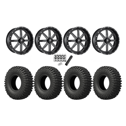 EFX MotoCrusher 40x10-18 Tires on Fuel Maverick Matte Black Milled Wheels