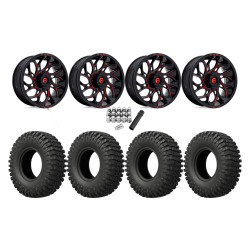 EFX MotoCrusher 37x10-18 Tires on Fuel Runner Candy Red Wheels EFX MotoCrusher 37x10-18 Tires on Fuel Runner Candy Red Wheels