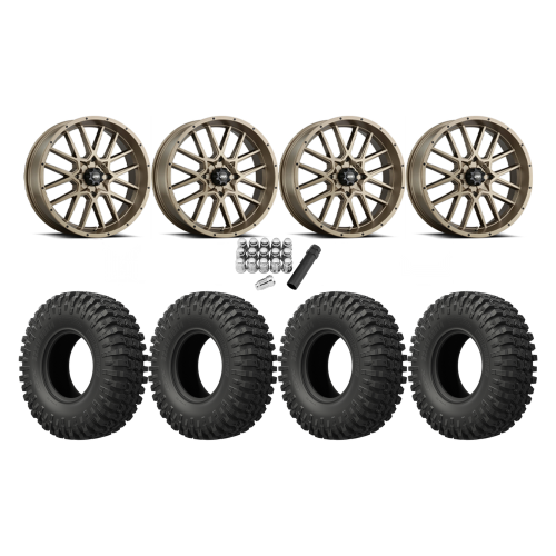EFX MotoCrusher 37x10-18 Tires on ITP Hurricane Bronze Wheels