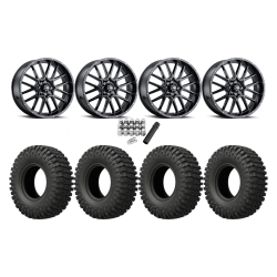 EFX MotoCrusher 37x10-18 Tires on ITP Hurricane Gloss Black Wheels