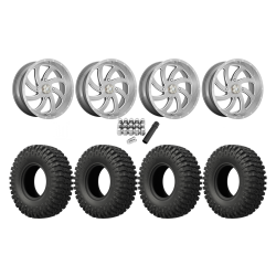EFX MotoCrusher 37x10-18 Tires on MSA M36 Switch Brushed Titanium Wheels EFX MotoCrusher 37x10-18 Tires on MSA M36 Switch Brushed Titanium Wheels