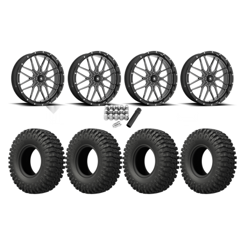 EFX MotoCrusher 40x10-18 Tires on MSA M45 Portal Gloss Black Milled Wheels