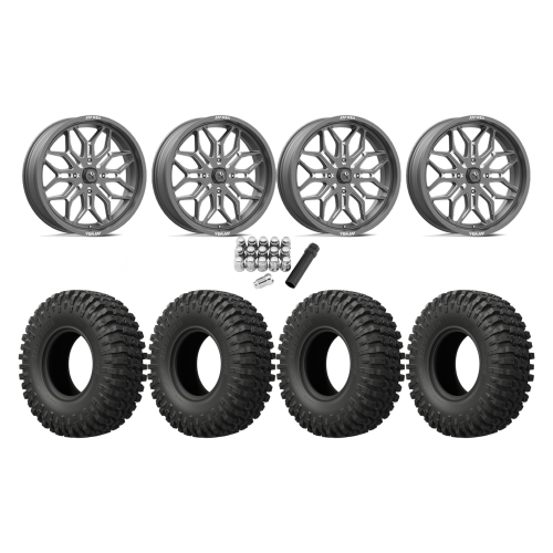 EFX MotoCrusher 40x10-18 Tires on MSA M47 Sniper Gunmetal Milled Wheels